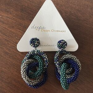 NWOT Deepa by Deepa Gurnani Carolyn Earrings in Emerald